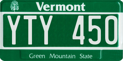 VT license plate YTY450
