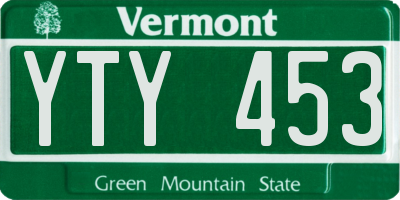 VT license plate YTY453