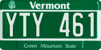 VT license plate YTY461