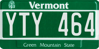 VT license plate YTY464