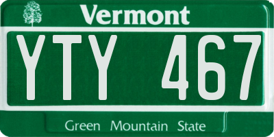 VT license plate YTY467
