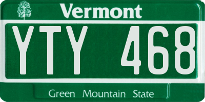 VT license plate YTY468