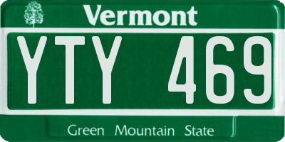 VT license plate YTY469