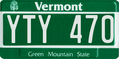 VT license plate YTY470