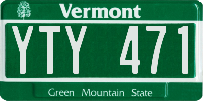 VT license plate YTY471