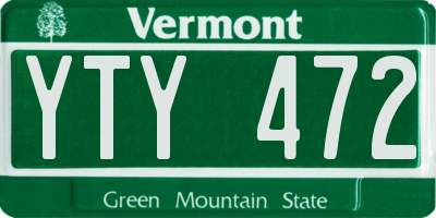 VT license plate YTY472