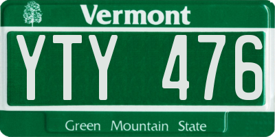VT license plate YTY476
