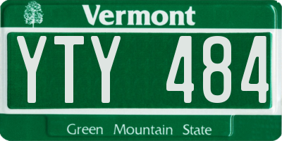 VT license plate YTY484