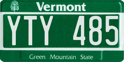VT license plate YTY485