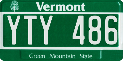 VT license plate YTY486