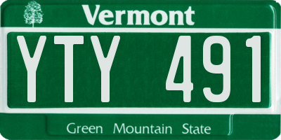 VT license plate YTY491