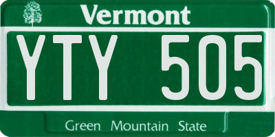 VT license plate YTY505