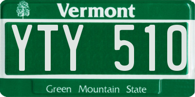 VT license plate YTY510