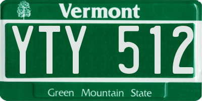 VT license plate YTY512