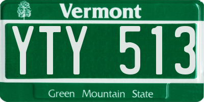 VT license plate YTY513