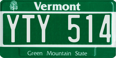 VT license plate YTY514