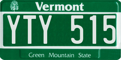 VT license plate YTY515