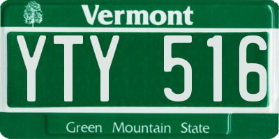 VT license plate YTY516