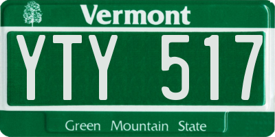 VT license plate YTY517