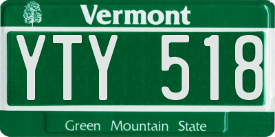 VT license plate YTY518