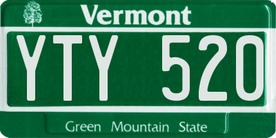 VT license plate YTY520