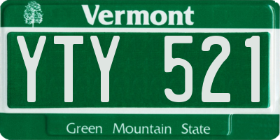 VT license plate YTY521