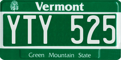 VT license plate YTY525