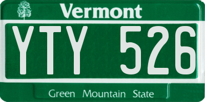 VT license plate YTY526