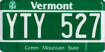 VT license plate YTY527