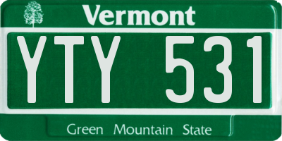 VT license plate YTY531