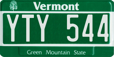 VT license plate YTY544