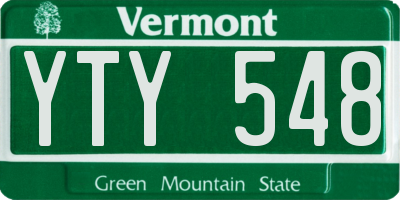 VT license plate YTY548