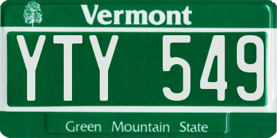 VT license plate YTY549
