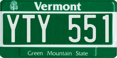 VT license plate YTY551