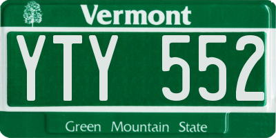 VT license plate YTY552