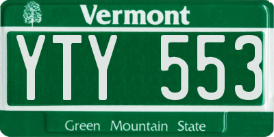 VT license plate YTY553