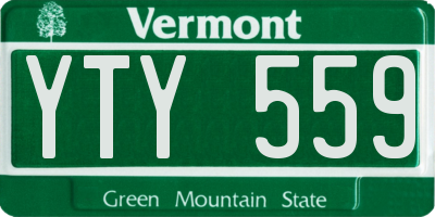 VT license plate YTY559