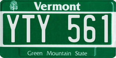 VT license plate YTY561