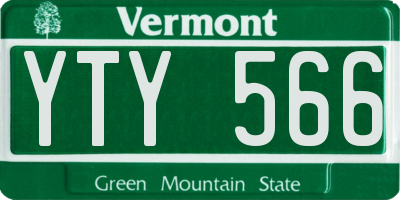 VT license plate YTY566