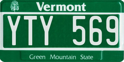VT license plate YTY569