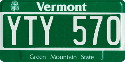 VT license plate YTY570