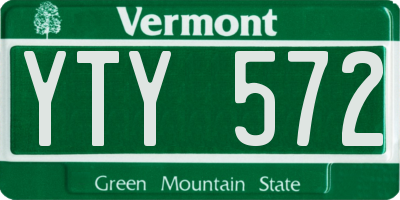 VT license plate YTY572