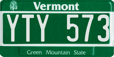 VT license plate YTY573