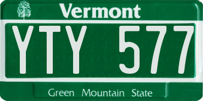 VT license plate YTY577
