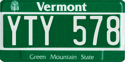 VT license plate YTY578