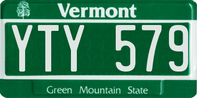 VT license plate YTY579