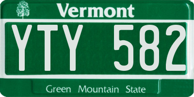 VT license plate YTY582