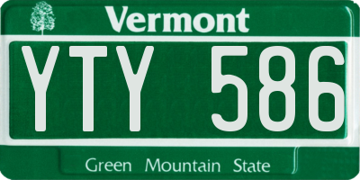 VT license plate YTY586