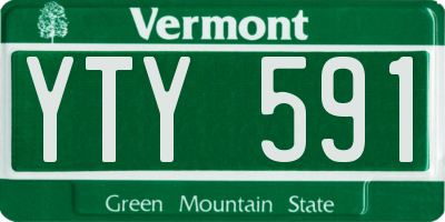 VT license plate YTY591
