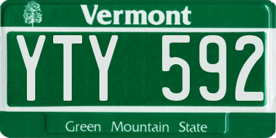 VT license plate YTY592